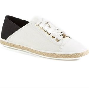 Michael Kors Kristy Espadrille Canvas White & Black Sneakers